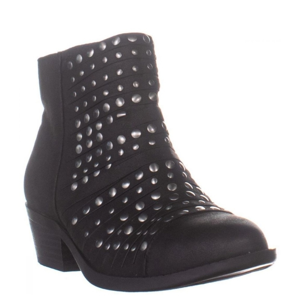 White Mountain Desire studded black ankle boots